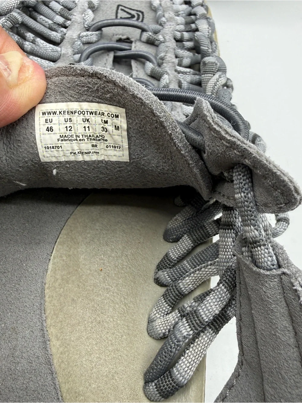 Keen Men’s Gray Uneek Fisherman Beach Sandals Knot Rope 12
